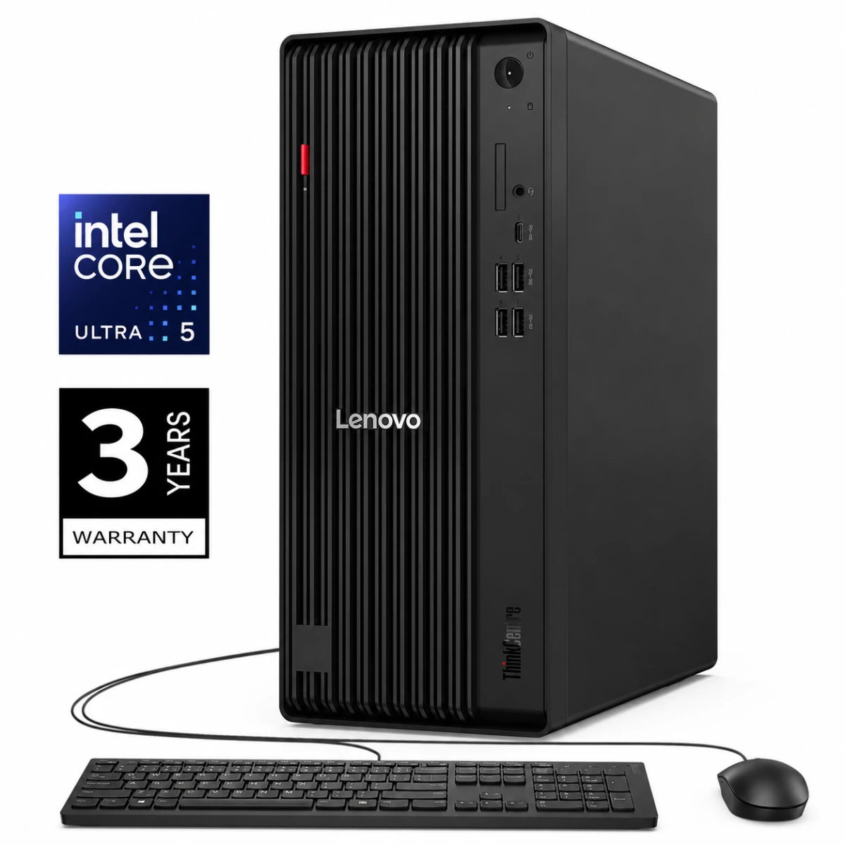 Lenovo ThinkCentre M70t Gen 6 Tower (2025) NEW Intel Core Ultra 5 225 10-Cores Next-level AI Business Tower Desktop w/ 3 Years Warranty - Black
