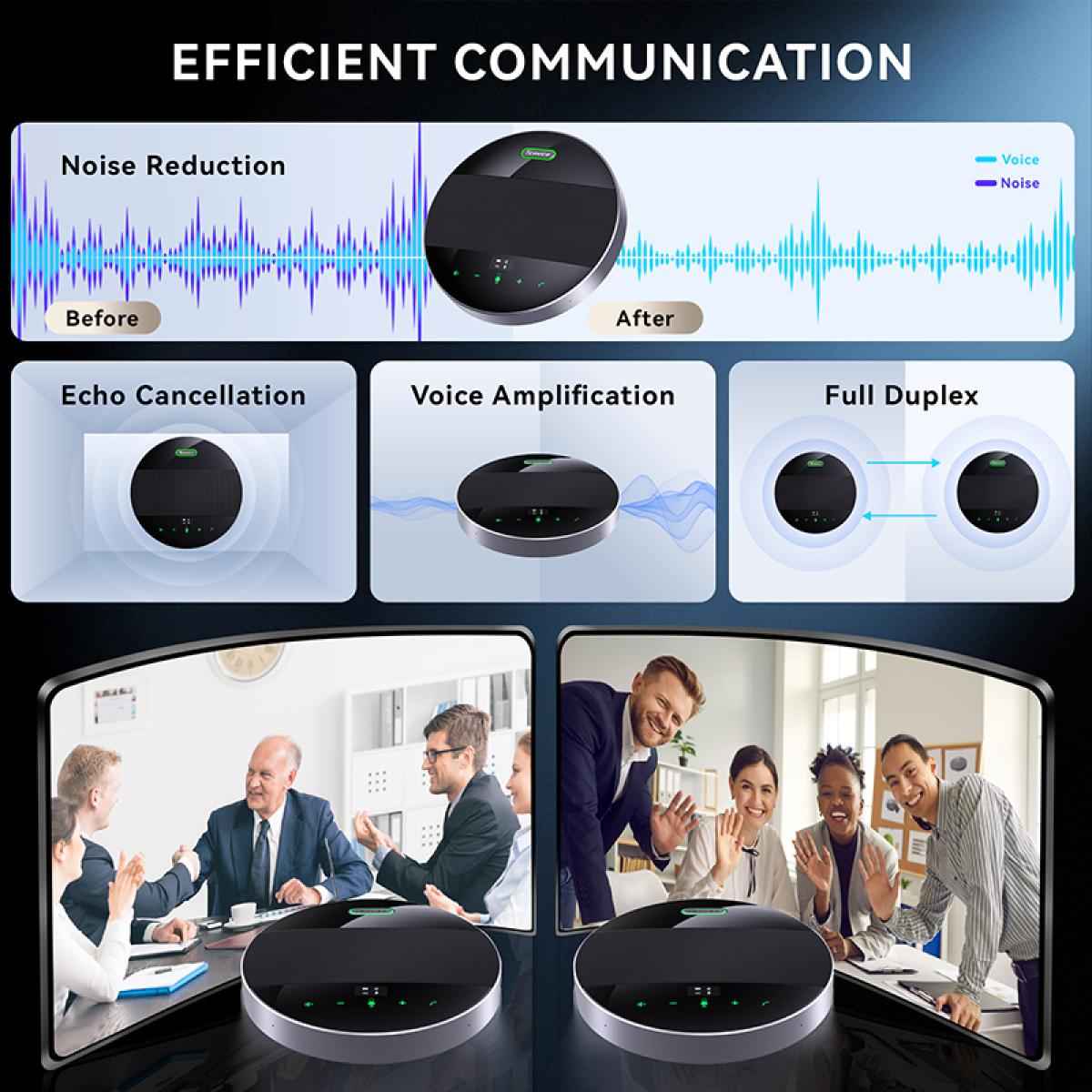 Tenveo M5B-EX Bluetooth Wireless Full-duplex Omnidirectional Speakerphone Tenveo M5B-EX Bluetooth Wireless Full-duplex Omnidirectional Speakerphone