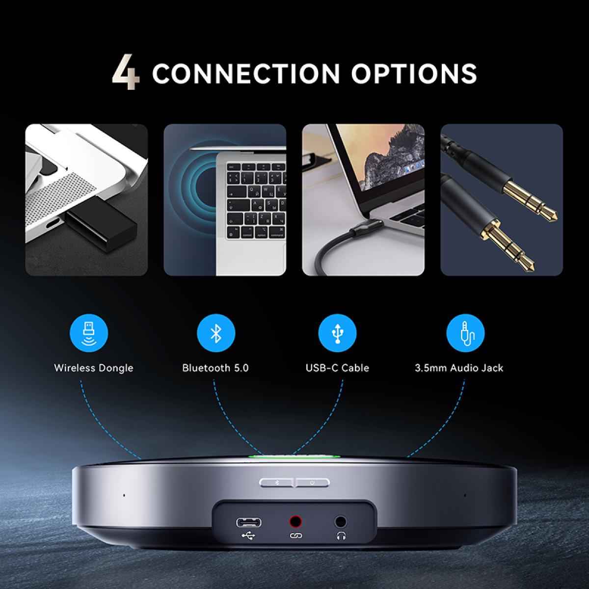 Tenveo M5B-EX Bluetooth Wireless Full-duplex Omnidirectional Speakerphone Tenveo M5B-EX Bluetooth Wireless Full-duplex Omnidirectional Speakerphone