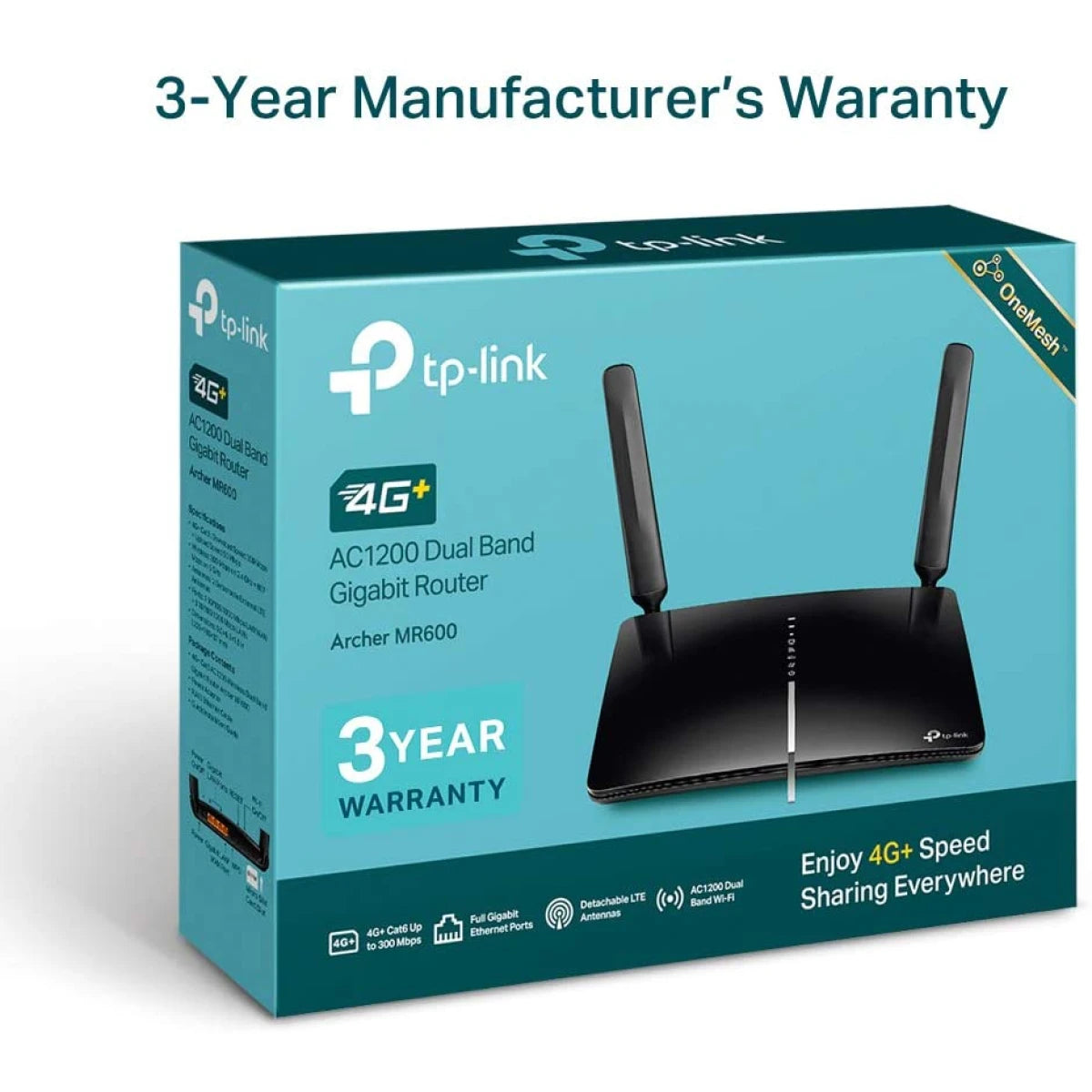 TP-Link Archer MR600 AC1200 Mbps 4G+ Mobile Wi-Fi Dual Band 4G/3G Network SIM Slot Unlocked Support Guest Network & Parental Control