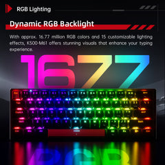 Machenike K500-M61 Wired Magnetic Switch Keyboard – RGB, 8000Hz, Rapid Trigger, Black Pink