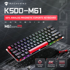 Machenike K500-M61 Wired Magnetic Switch Keyboard – RGB, 8000Hz, Rapid Trigger, Black Pink