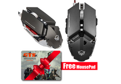 Meetion Metallic Programmable Gaming Mouse Wired M985 Gray