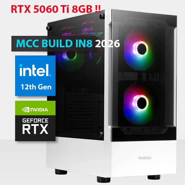MCC IN8-26 - MIDAS Gaming PC Build || Intel Core i7-12700F 12-Core - Msi GAMING TRIO GeForce RTX 5060 Ti 8GB OC Edition GDDR7 Graphics Card