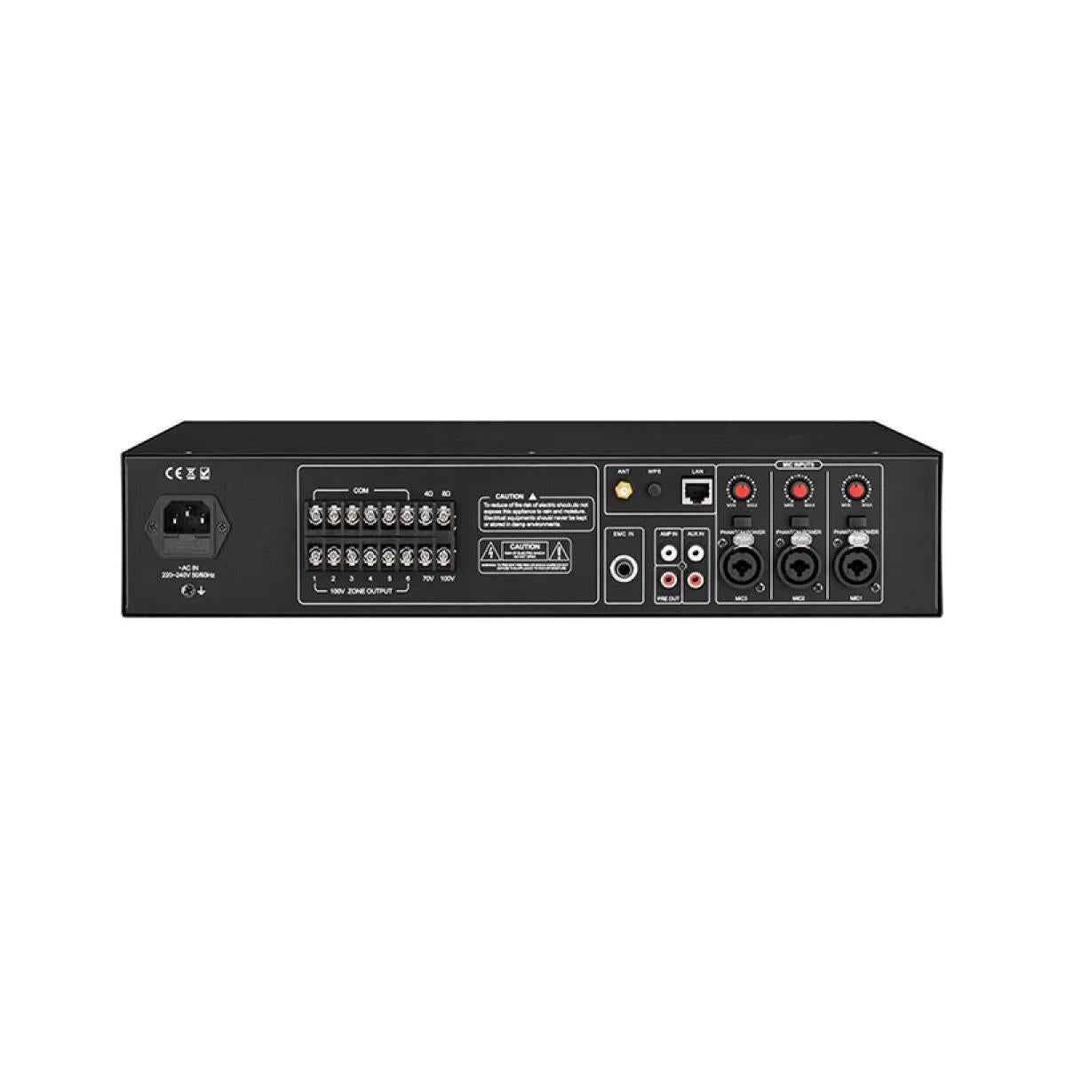 AISP MA-120F WiFi 6 Zones Amplifier with USB/FM/AUX/Phantom Power 120W