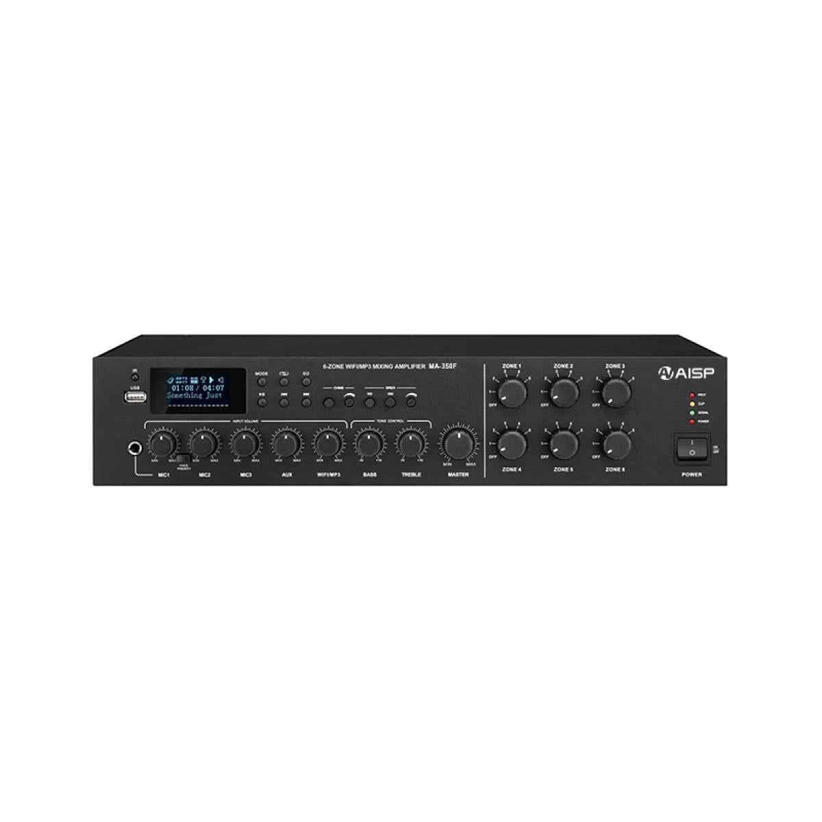 AISP MA-350F WiFi 6 Zones Amplifier with USB/FM/AUX/Phantom Power 350W