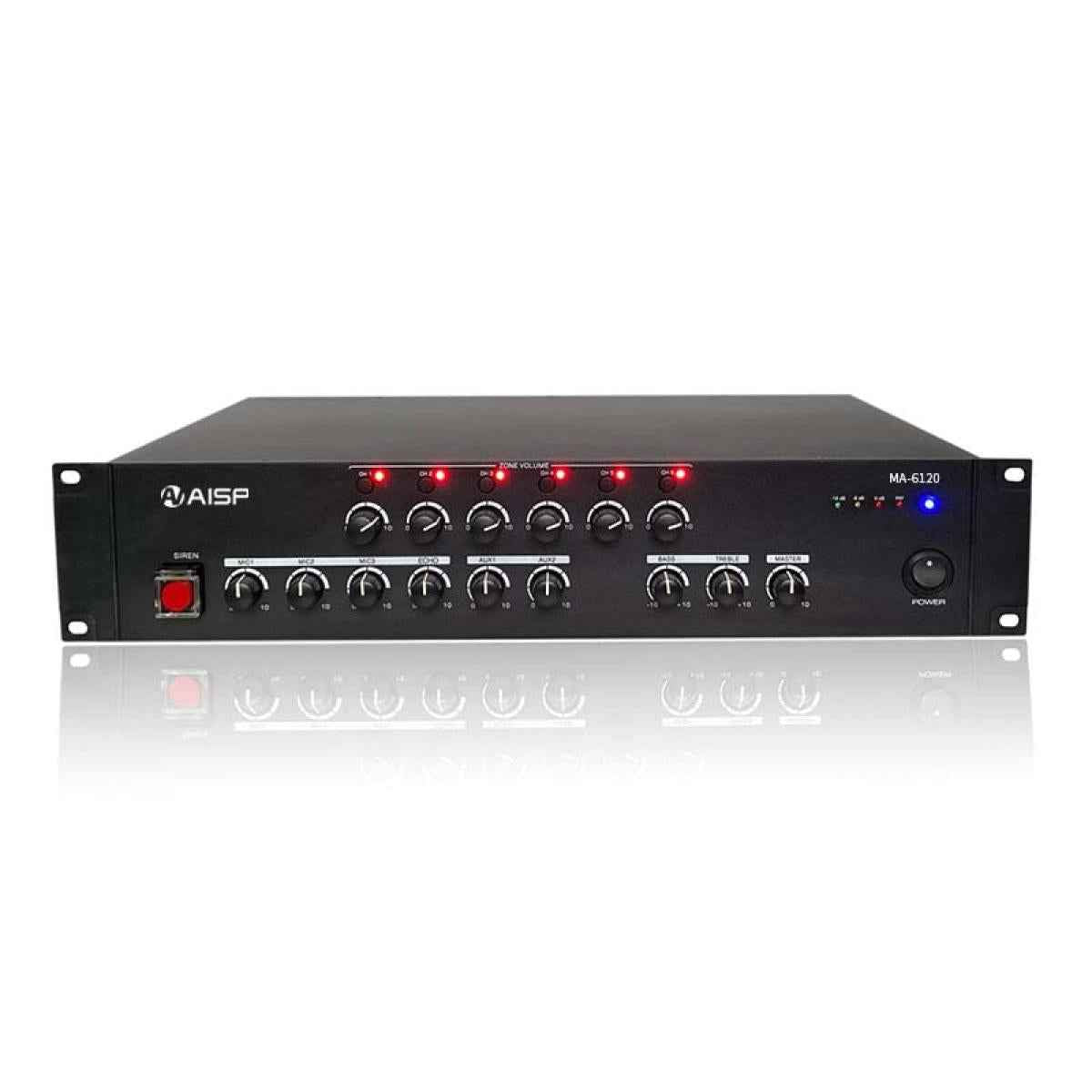 AISP MA-6120 6 Zone Amplifier with Siren 120W