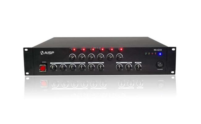 Aisp Ma 6250 6 Zone Mixer Amplifier With Siren 250w