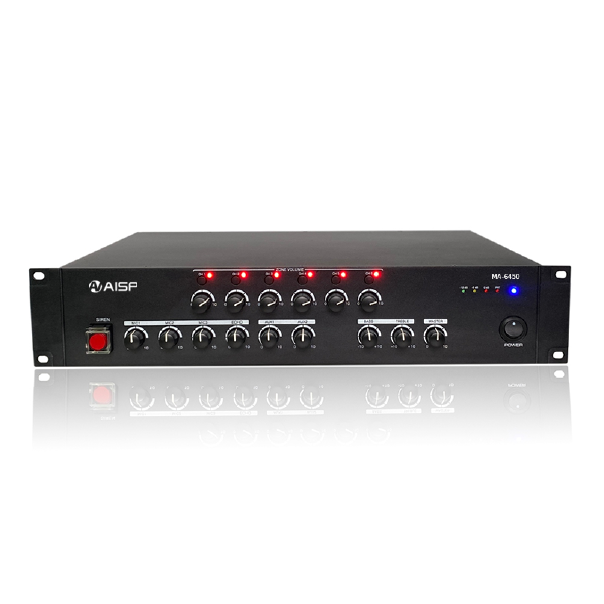AISP MA-6450 6 Zone Mixer Amplifier with Siren 450W