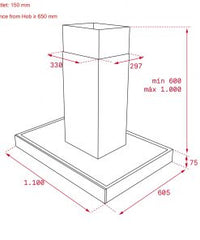 Maestro Dpl Isla 1180 Island Hood with EcoPower Motor