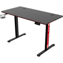 MARVO DE‑10 Arena E60 – Height‑Adjustable RGB Gaming Desk, 120×60cm Carbon Fiber Surface, Steel Frame, Ergonomic Design, Home Office Computer Table
