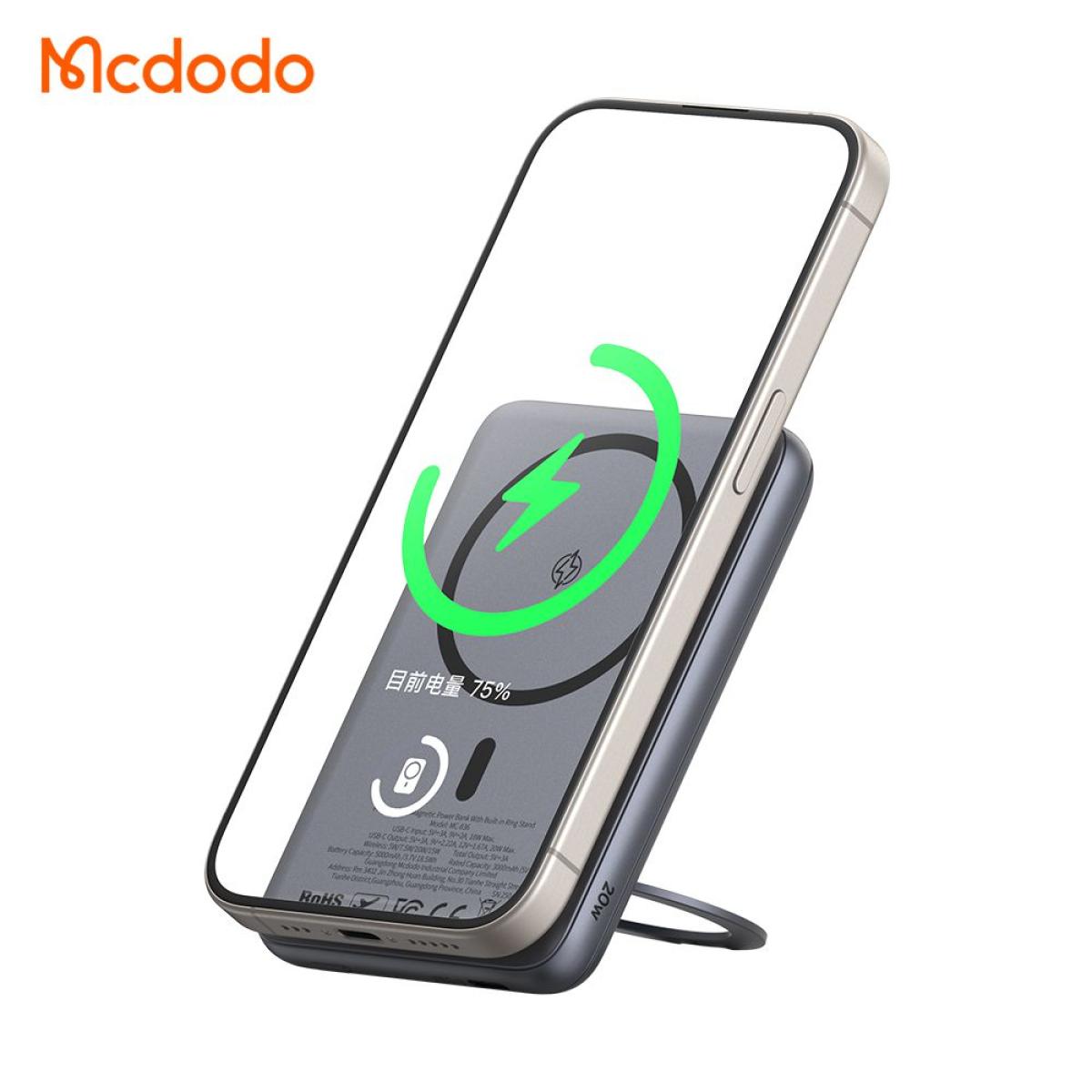 Mcdodo Mc 8361 Magnetic Power Bank 5000mah With Screen Slim Metal Rotating Stand 20w Fast Charging Design For Office/home Use Black Mcdodo Mc 8361 Magnetic Power Bank 5000mah With Screen Slim Metal Rotating Stand 20w Fast Charging Design For Office/home Use Black