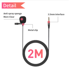 Jmary MC - R1 3.5mm Lavalier Microphone 2 meter, microphones