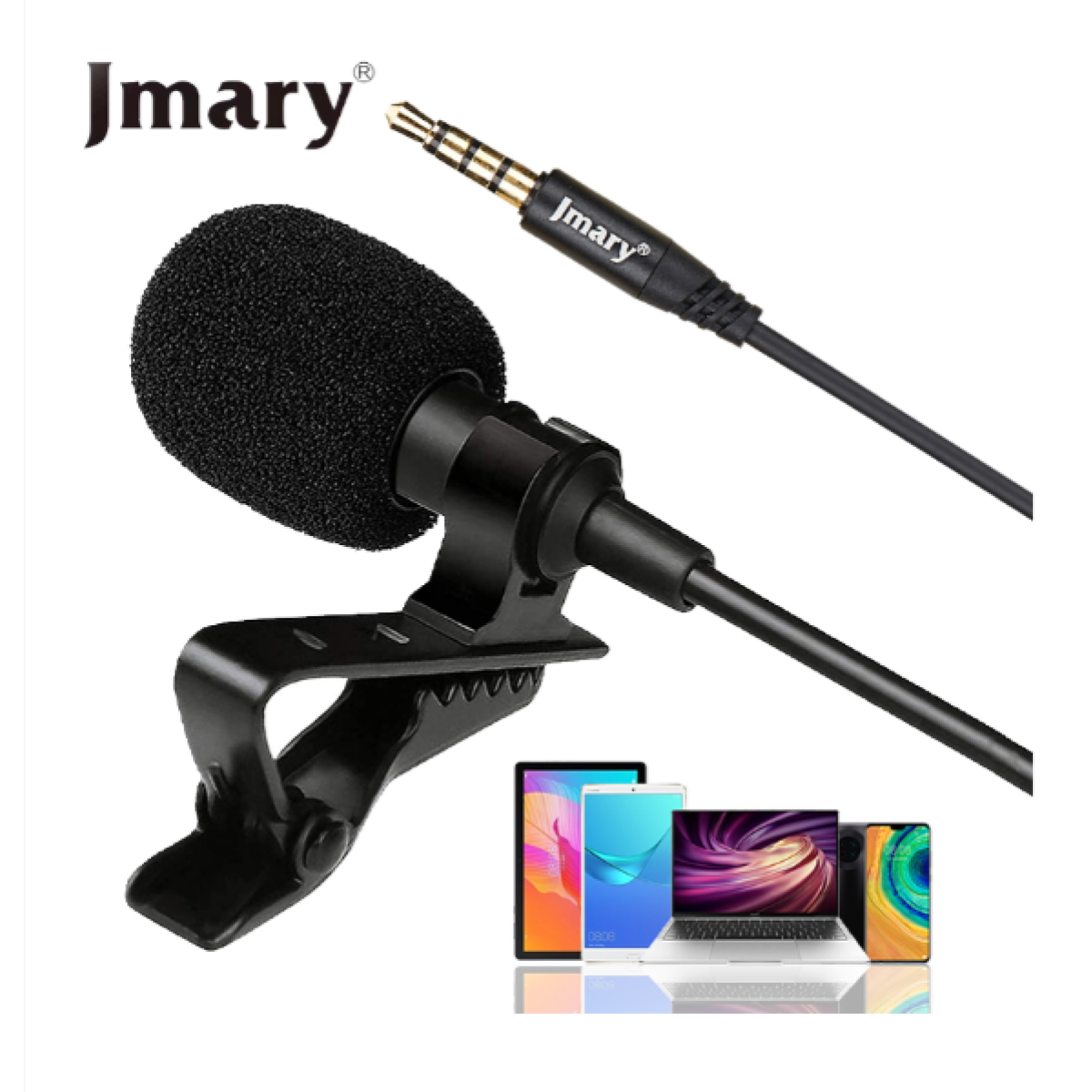 Jmary MC - R1 3.5mm Lavalier Microphone 2 meter, microphones