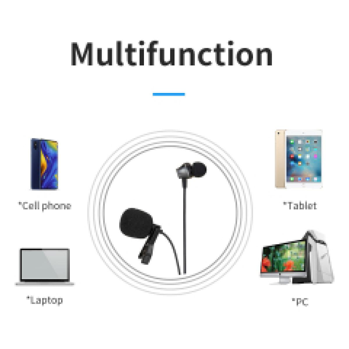 Jmary MC-R5 Professional 3.5mm Lavalier Microphone with Earphone