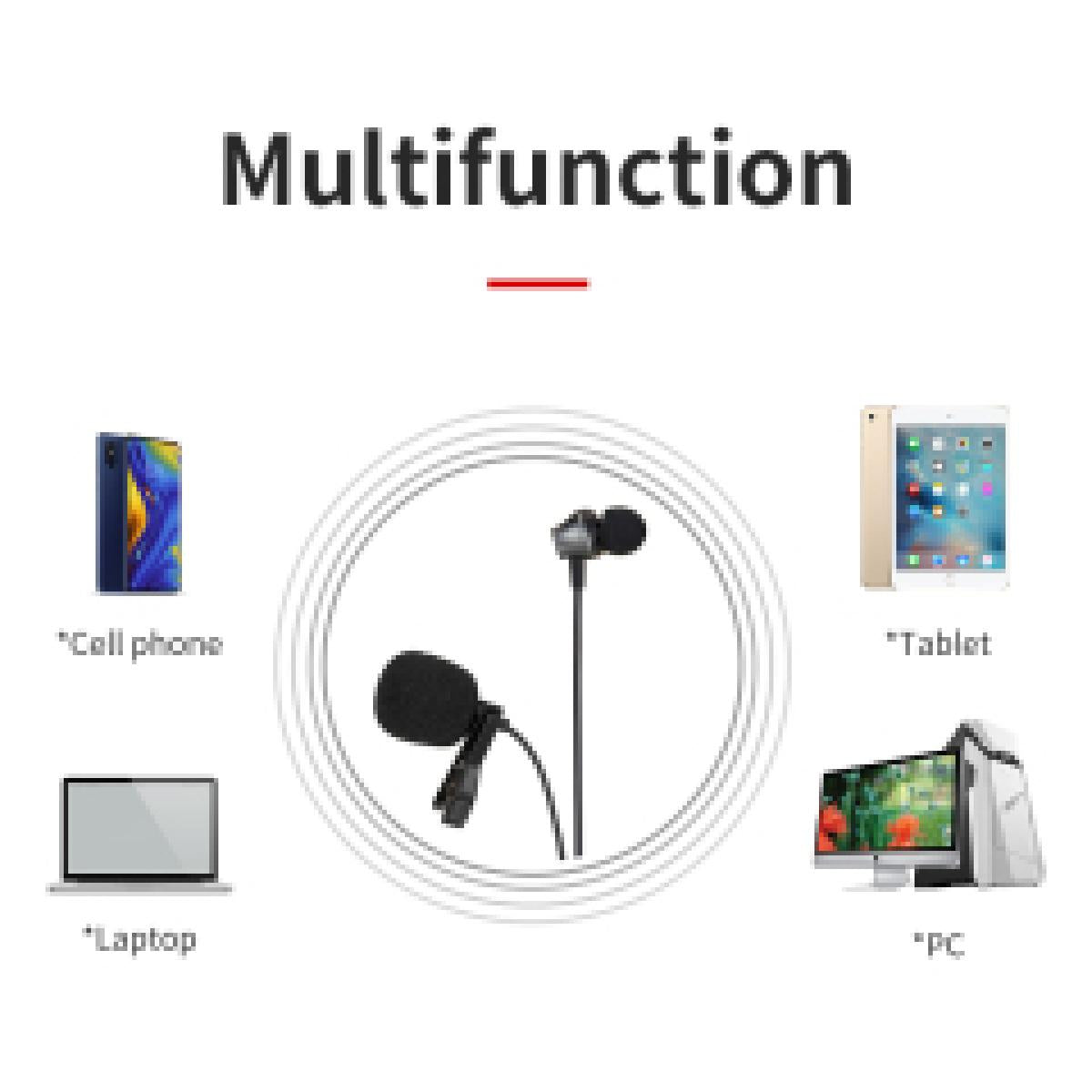 Jmary MC-R6S Professional Type-C Lavalier Microphone with Earphone