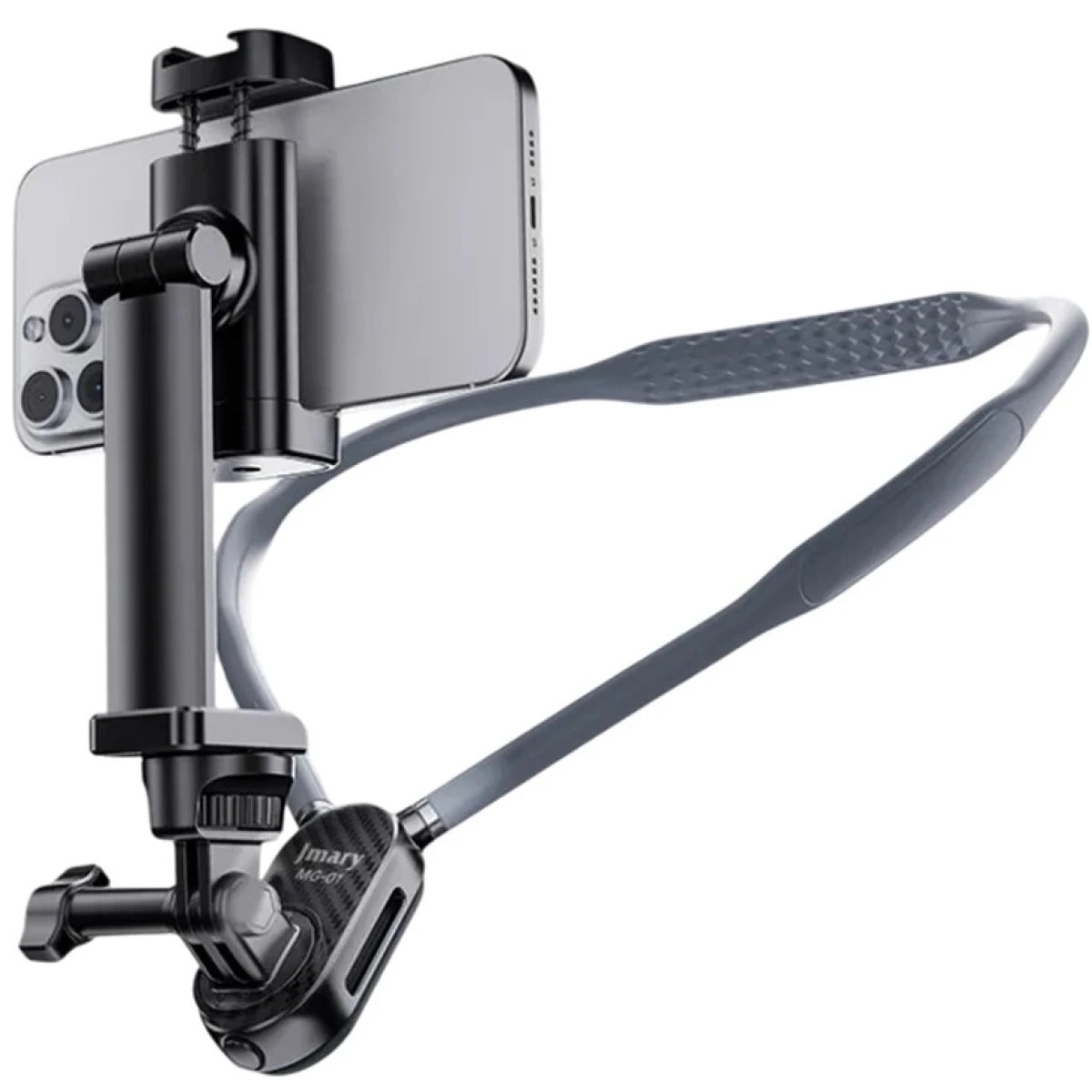 JMARY MG - 01 Neck Mount for Phone Action Camera POV / Vlog Selfie Mount Hand Free Holder - Grey