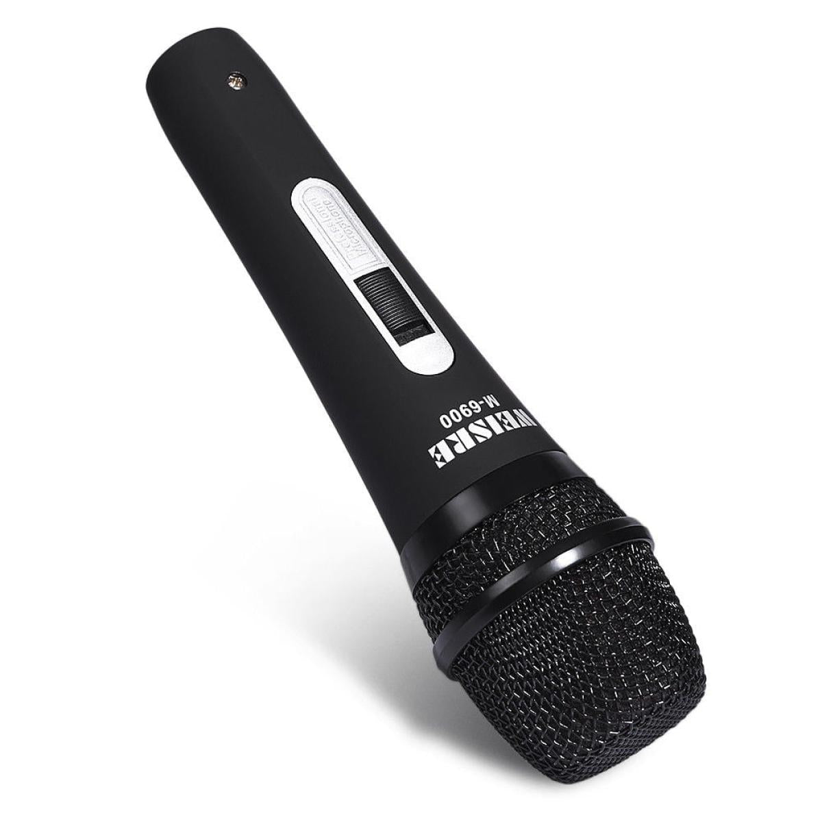 Weisre M-6900 Wired Unidirectional Dynamic Microphone Use With 6.35mm Plug–Black