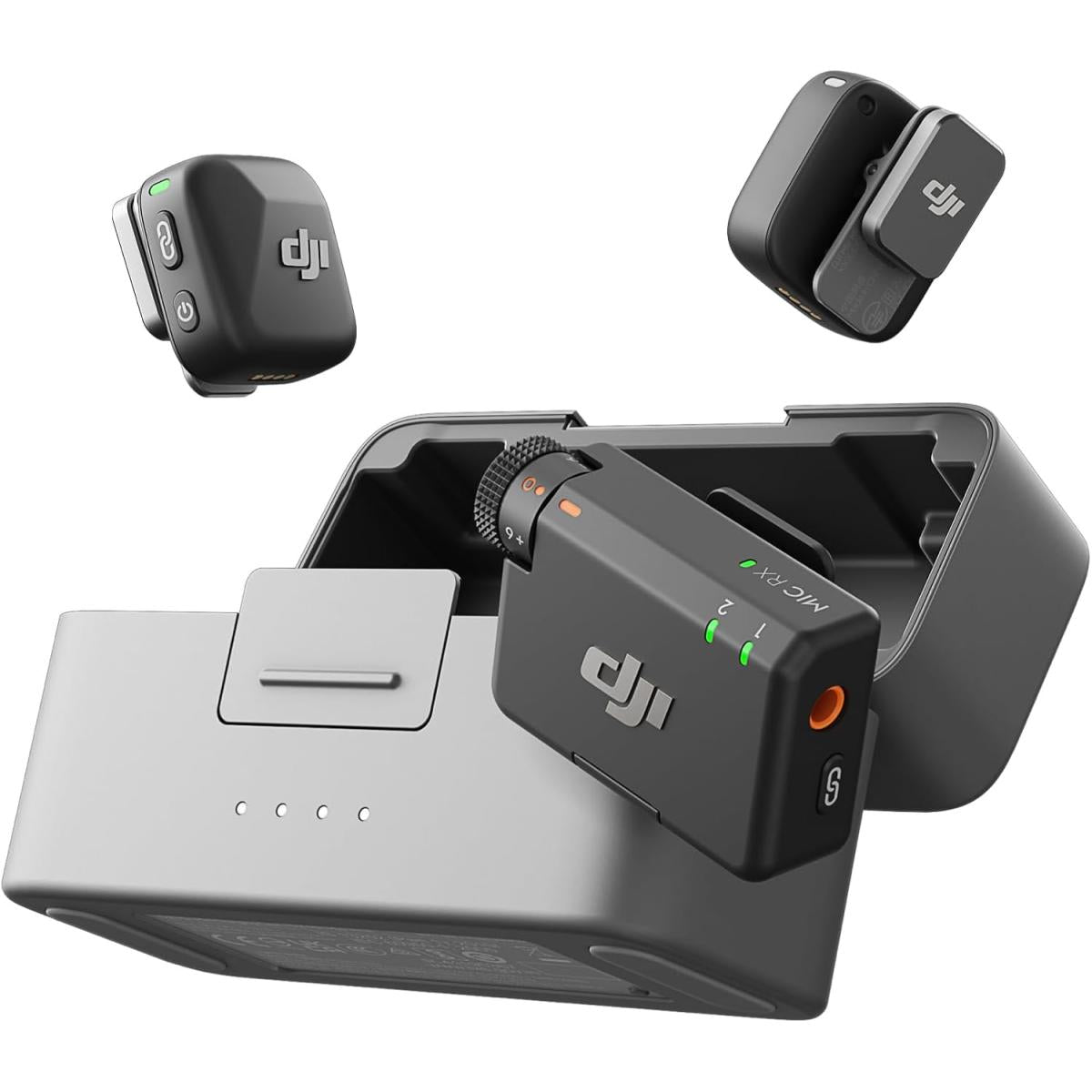 Dji Mic Mini (2 Tx + 1 Rx + Charging Case), Ultralight, Detail Rich Audio, 48h Use, Noise Cancelling, Automatic Limiting, Wireless Microphone For Camera/iphone/android, Vlog, Streaming - CompuMe