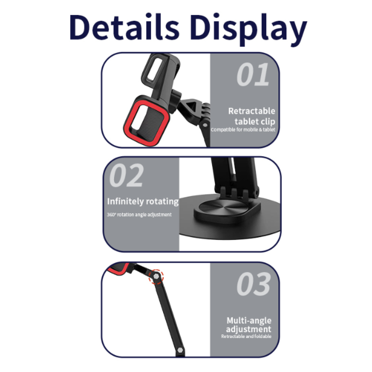Jmary MK-63 720 Degree Rotation Desktop Adjustable Stand