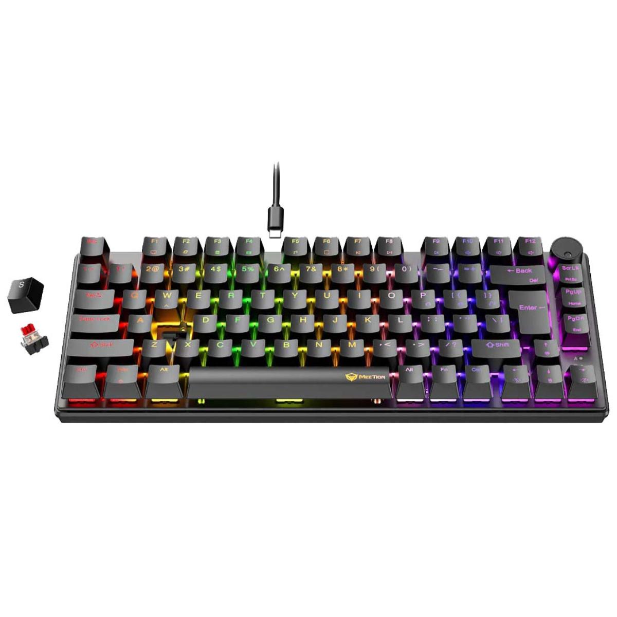 Meetion MK006 Pro 75% RGB Hot-swap Red Switch Mechanical Wired Keyboard