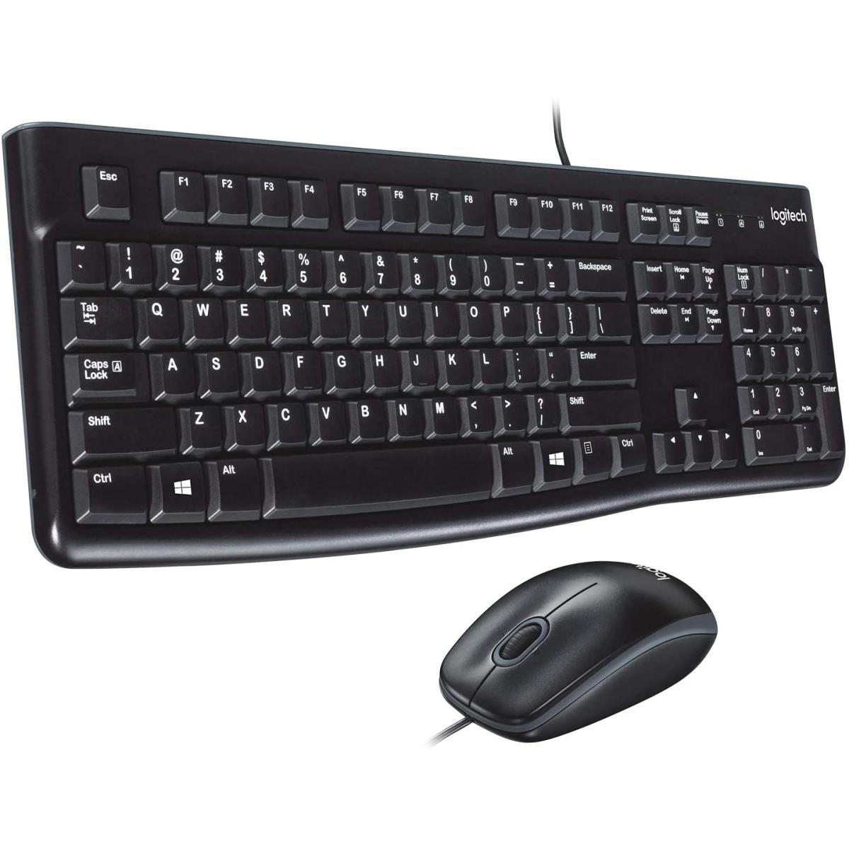 Logitech MK120 Desktop Wire Kit ( Keyboard and Mouse ) USB Arabic / English - Black