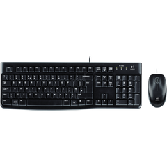 Logitech MK120 Desktop Wire Kit ( Keyboard and Mouse ) USB Arabic / English - Black