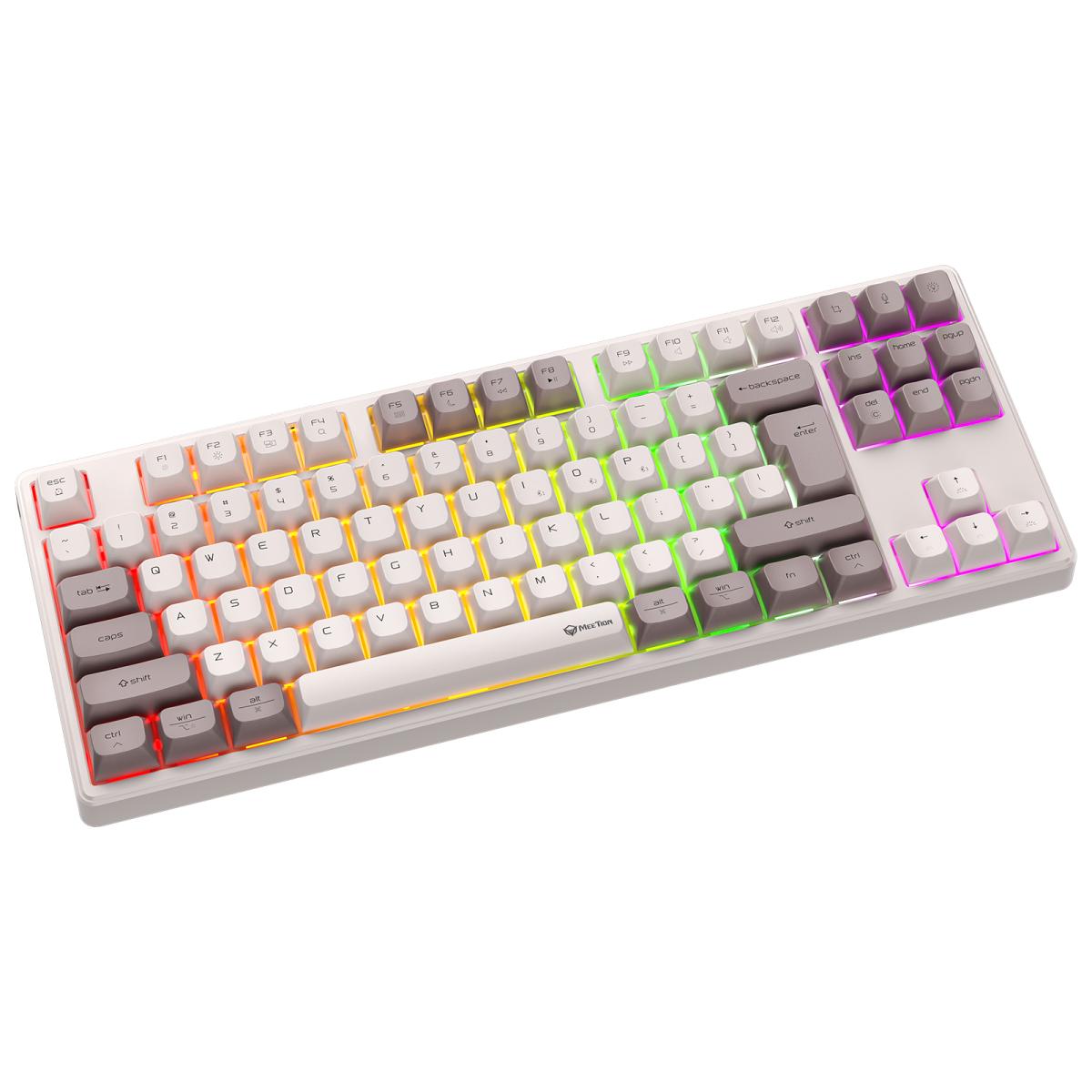 Meetion MK14 Tri Mode 87 Key Connection RGB Wireless Mechanical Gaming Keyboard -White