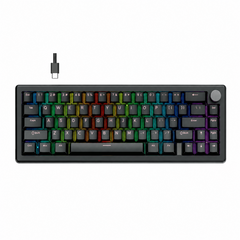Fantech ATOM X66 MK614 RETRO Wired Mechanical Keyboard Black – Ice Apricot Switch