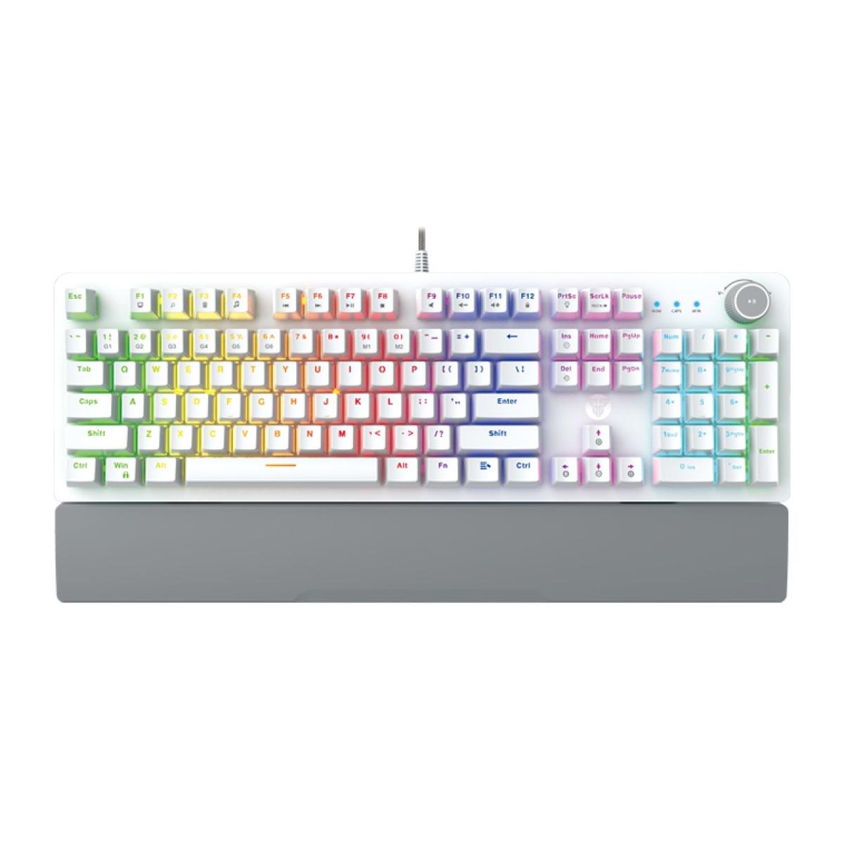 Fantech MaxPower MK853 V2 RGB Mechanical Gaming Keyboard, Macro Supported, Ergonomic Wrist Rest, Anti Ghost Keys - White/Blue Switch | Fantech MaxPower MK853 V2 |