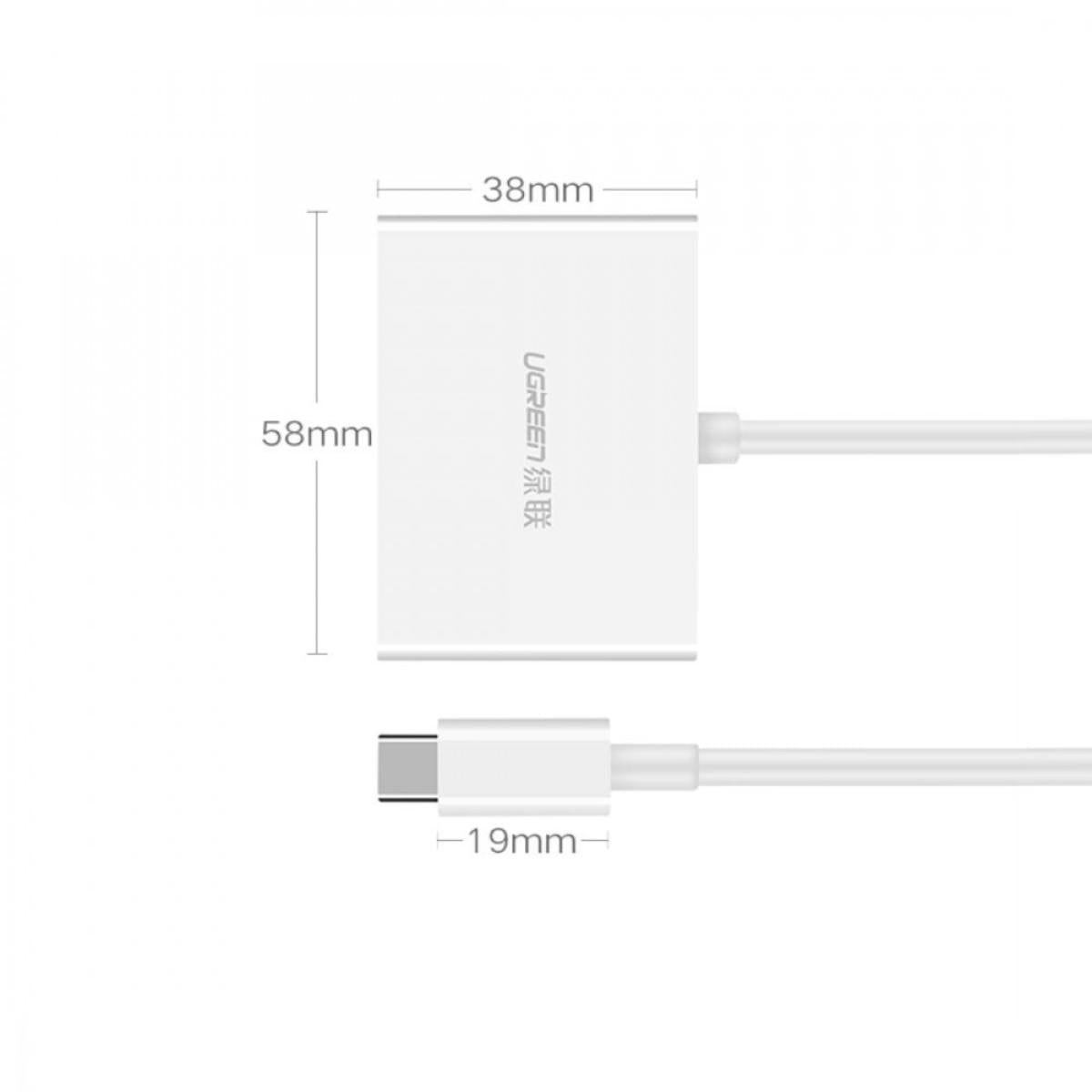 UGREEN MM123 Type C to HDMI+VGA Converter-White