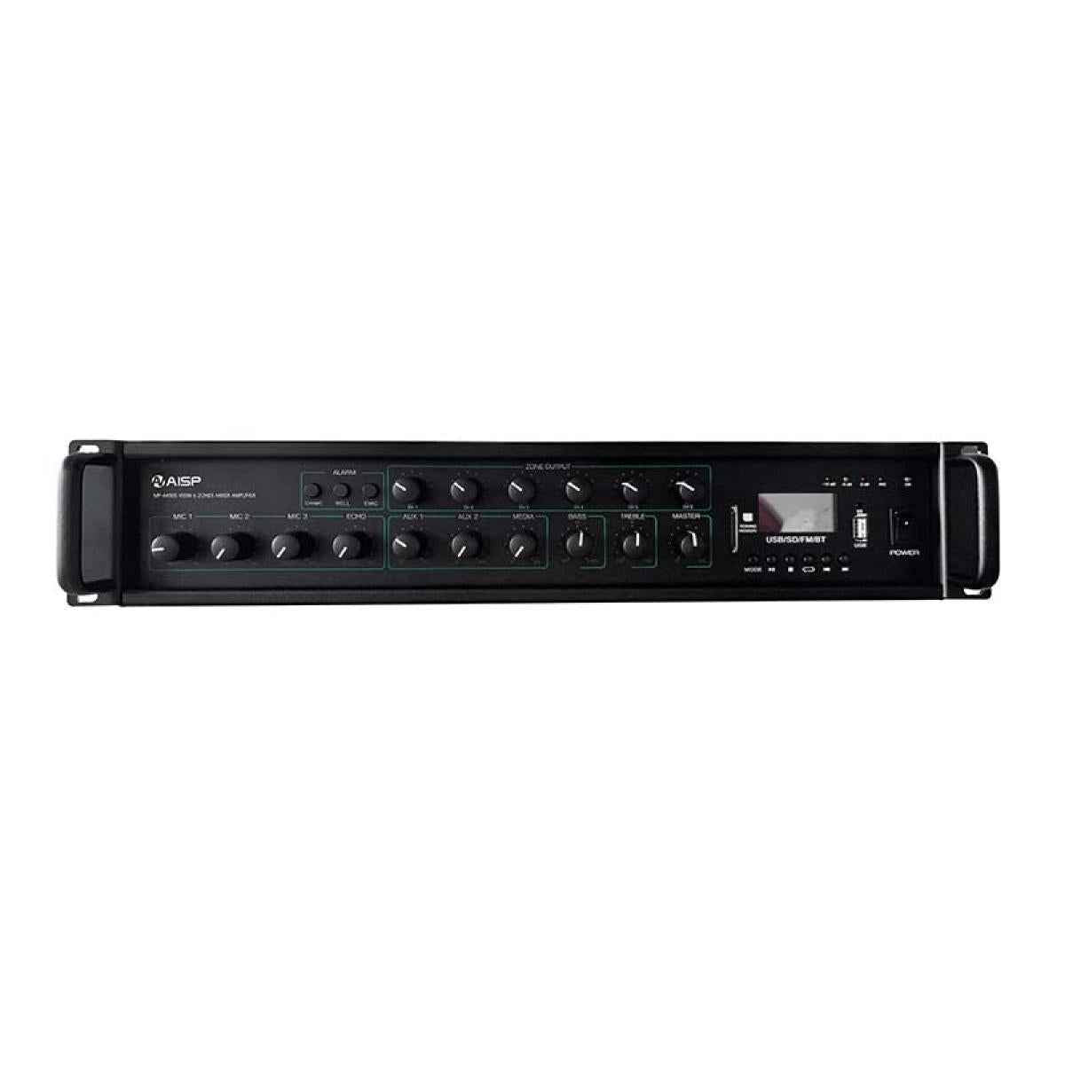 AISP MP-6450S 6 Zones Mixer Amplifier with MP3/USB/BT/SD/ECHO/AUX 450W