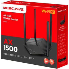 Mercusys MR60X AX1500 Wi-Fi 6 Router, Dual-Band, Wired/ Wireless, OFDMA, MU-MIMO, 4 High-Gain Antennas, Gigabit Ports, Smart Conne, WPA3 Security, Power Saving, Parental Control, Guest Network