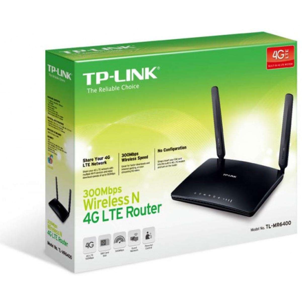 TP-Link MR6400 300 Mbps 4G LTE SIM Slot Unlocked Wi-Fi Router No Configuration Required