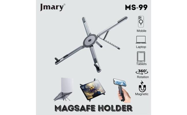 Jmary 3 in 1 Aluminum Magnetic Laptop, Tablets, Mobile Stand Adjustable - Space Gray