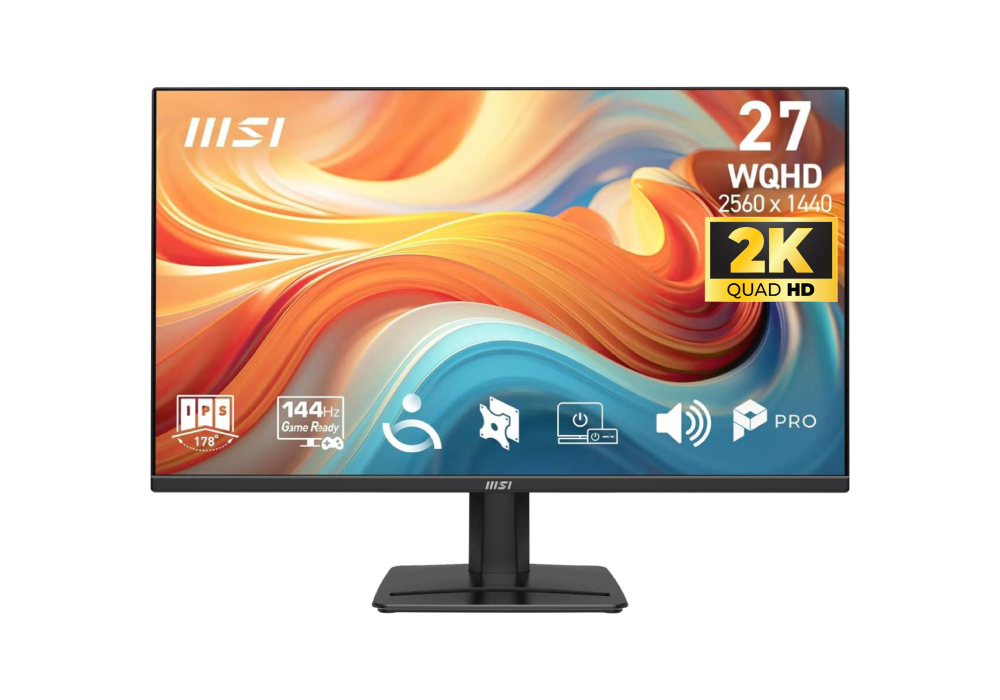 MSI PRO MP275Q E14 - 27" 2K WQHD Business Monitor, IPS, 144Hz, HDR Ready, EyesErgo Technology, 2 Years Warranty