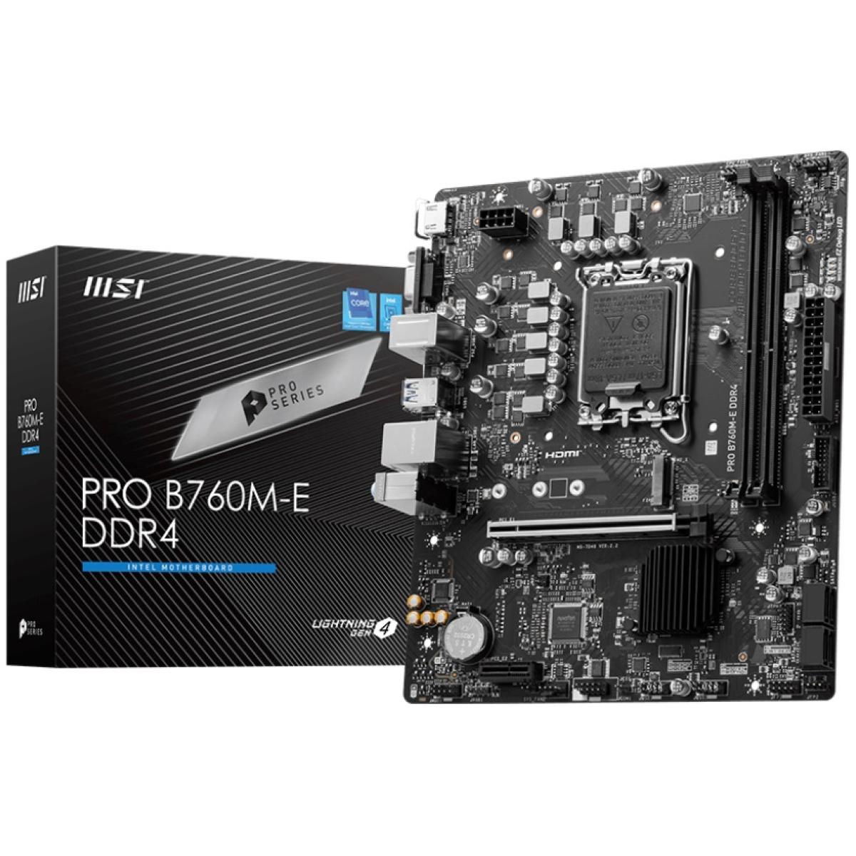MSI PRO B760M-E, Intel 13th 12th Series, LGA 1700/DDR4/PCIe 4.0/1xM.2 - mATX Gaming MotherBoard | MSI PRO B760M-E | - CompuMe
