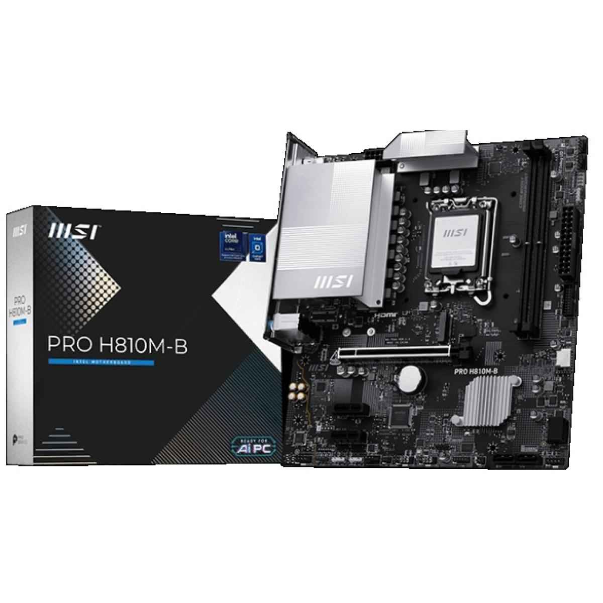 MSI PRO H810M-B, Intel Core Ultra (Series 2), LGA 1851/DDR5/PCIe 5.0/1xM.2 - mATX Gaming MotherBoard | PRO H810M-B |