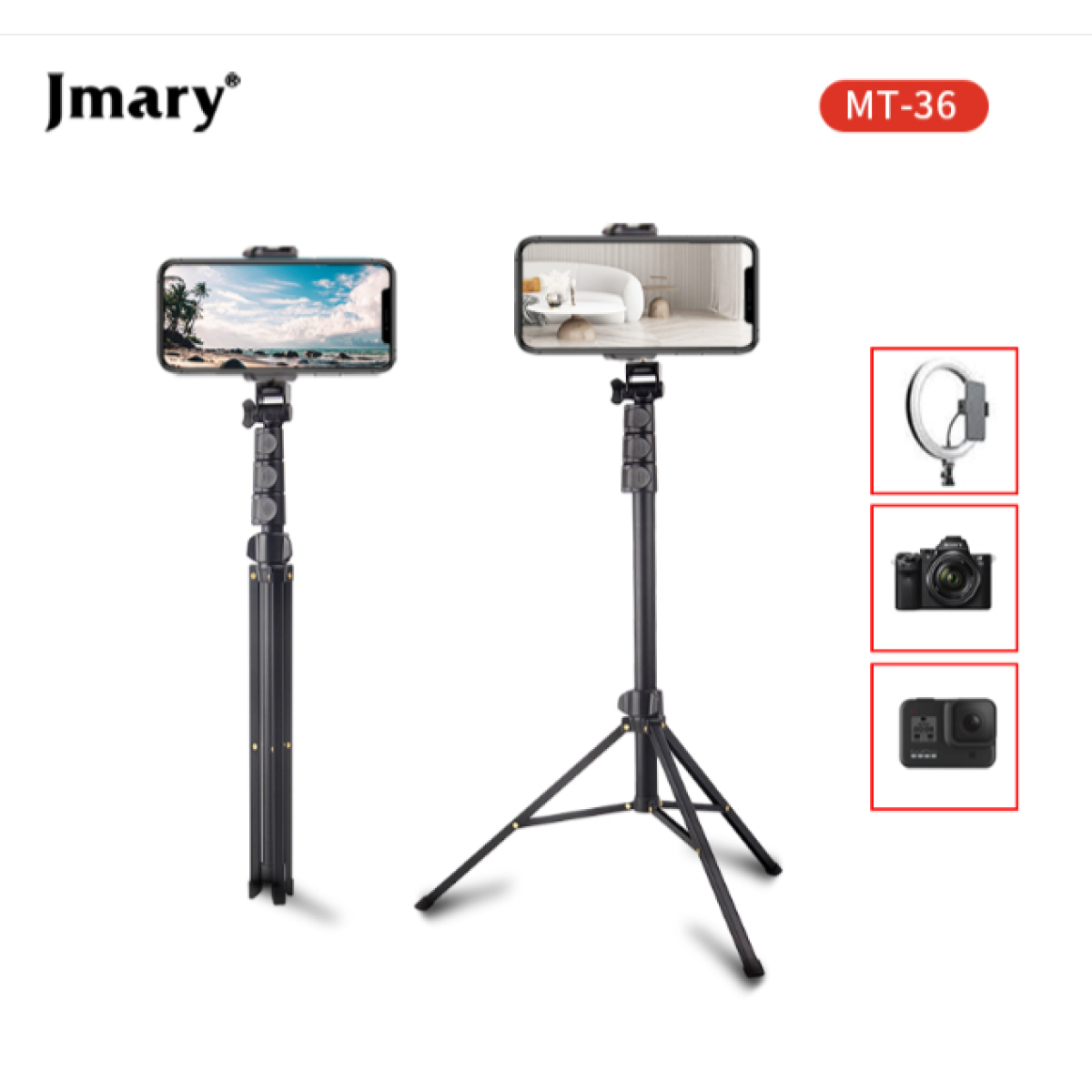 Jmary MT-36 portable Selfie Stick Tripod 67inch