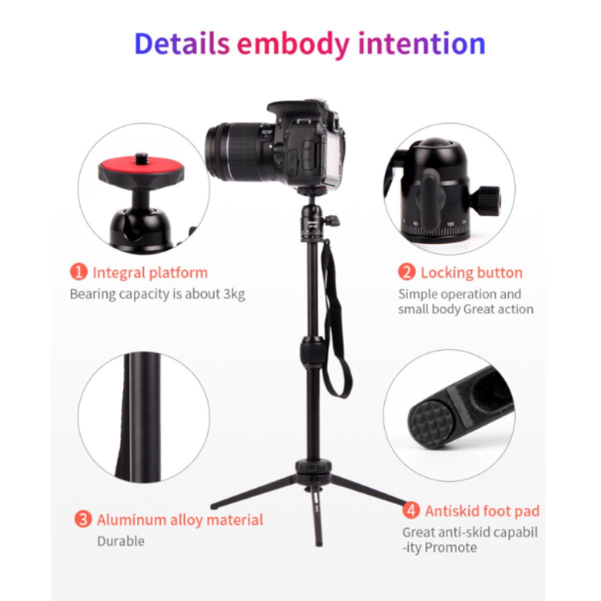 Jmary MT-68 360 Degree Multifunctional Aluminum Alloy Tripod