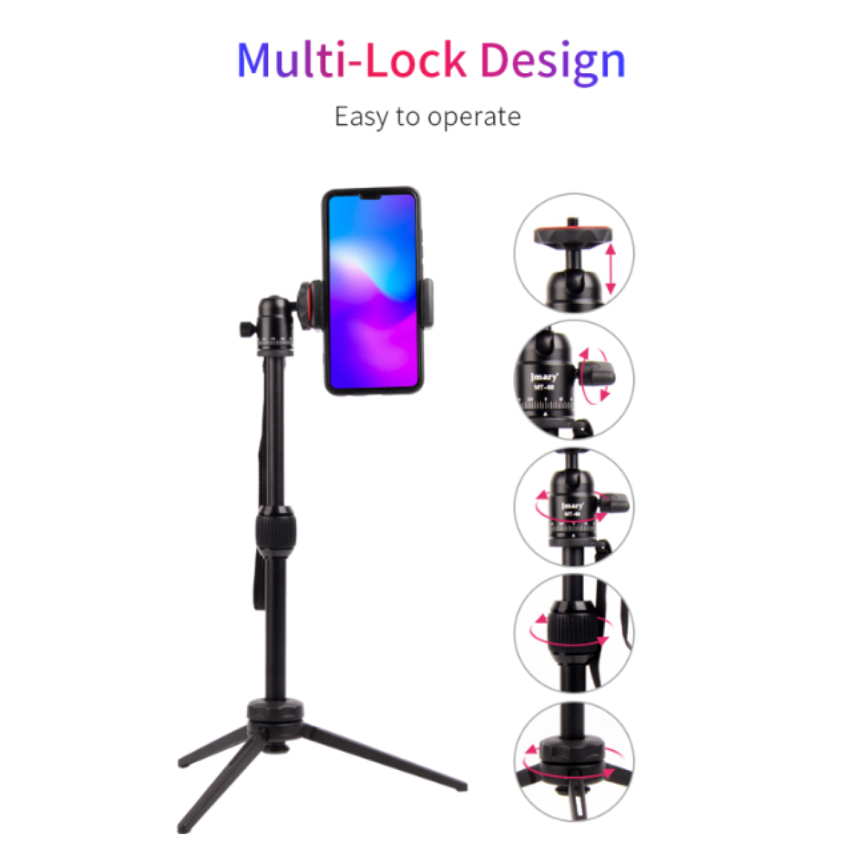 Jmary MT-68 360 Degree Multifunctional Aluminum Alloy Tripod