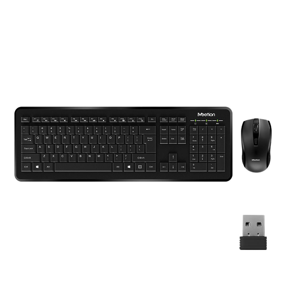 MeeTion MT-C4120 Computer Wireless Keyboard and Mouse Bundle -Black
