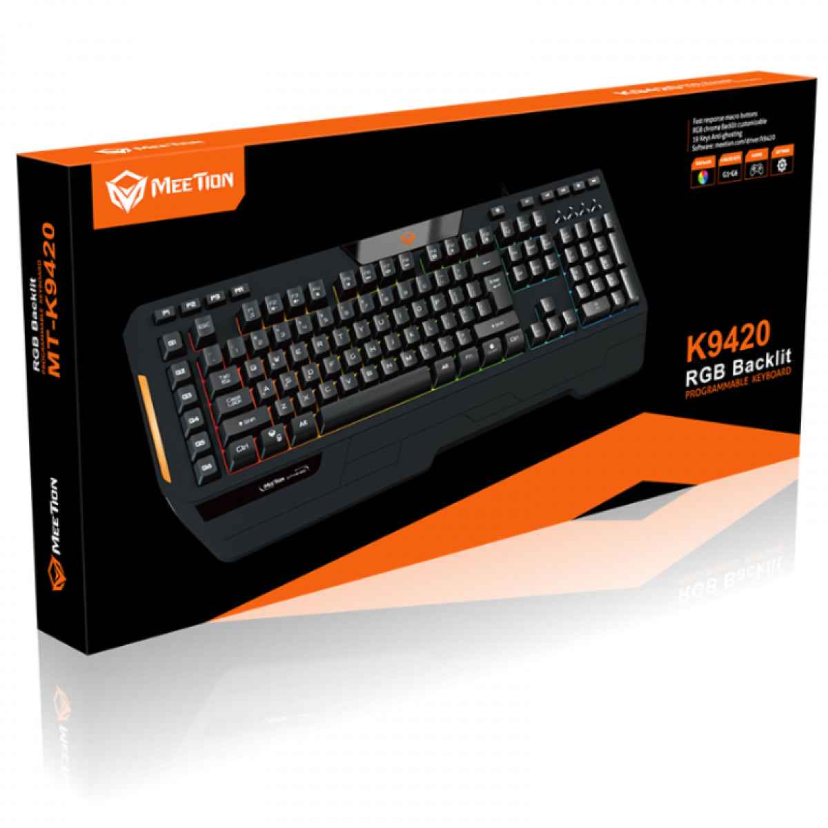 MeeTion MT - K9420 Custom Macro Pro Membrane Gaming Keyboard