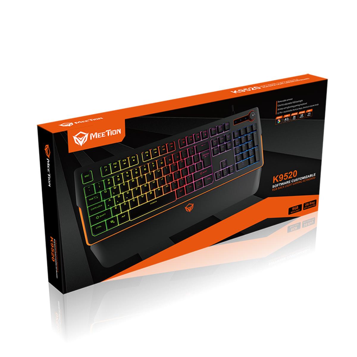 MeeTion MT-K9520 RGB Magnetic Wrist Rest Keyboard for Gaming