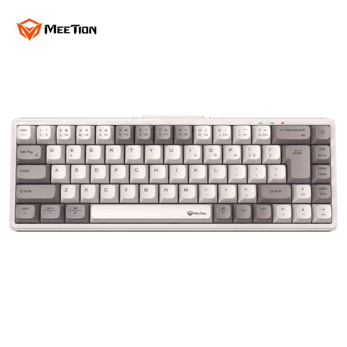 Meetion MT-MK12 Tri Mode Gaming Keyboard 65% -White