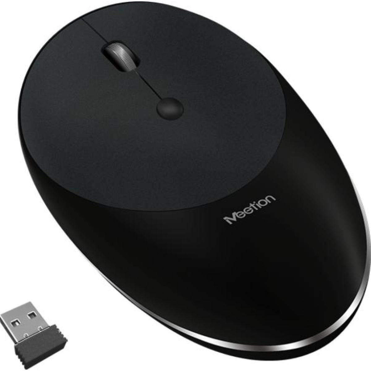 MeeTion MT-R600 2.4g Slim Rechargeable Silent Wireless Mouse -Black