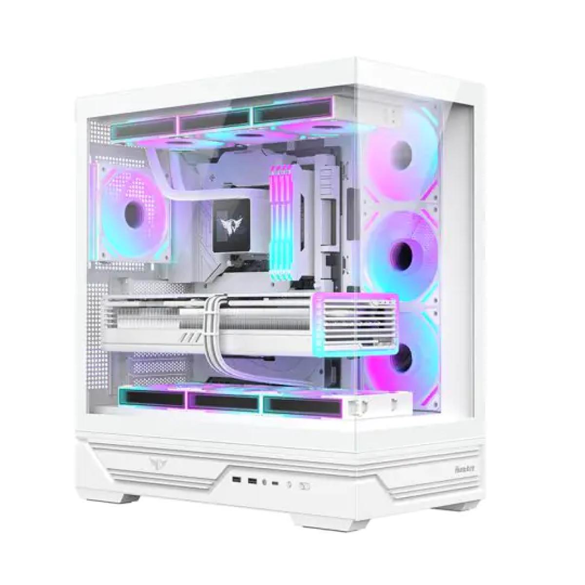 Huntkey MVP Destiny Empty Gaming PC Case without Fans -White