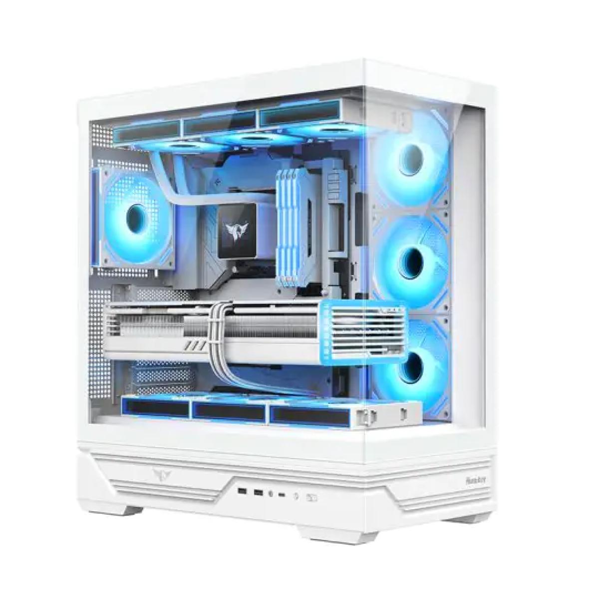 Huntkey MVP Destiny Empty Gaming PC Case without Fans -White