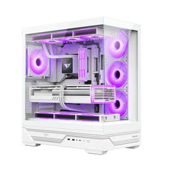 Huntkey MVP Destiny Empty Gaming PC Case without Fans -White
