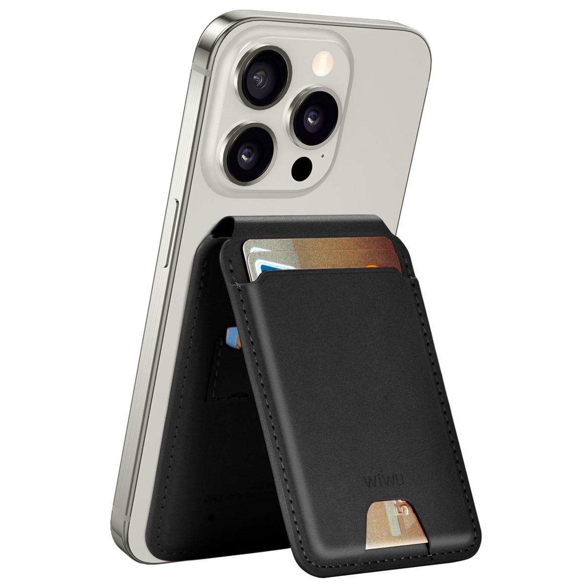 Wiwu Mw 005 Mag Wallet Fm Apple Certified Slim & Magnetic Funionality Conne to Find My Phone App Find Your Wallet Black
